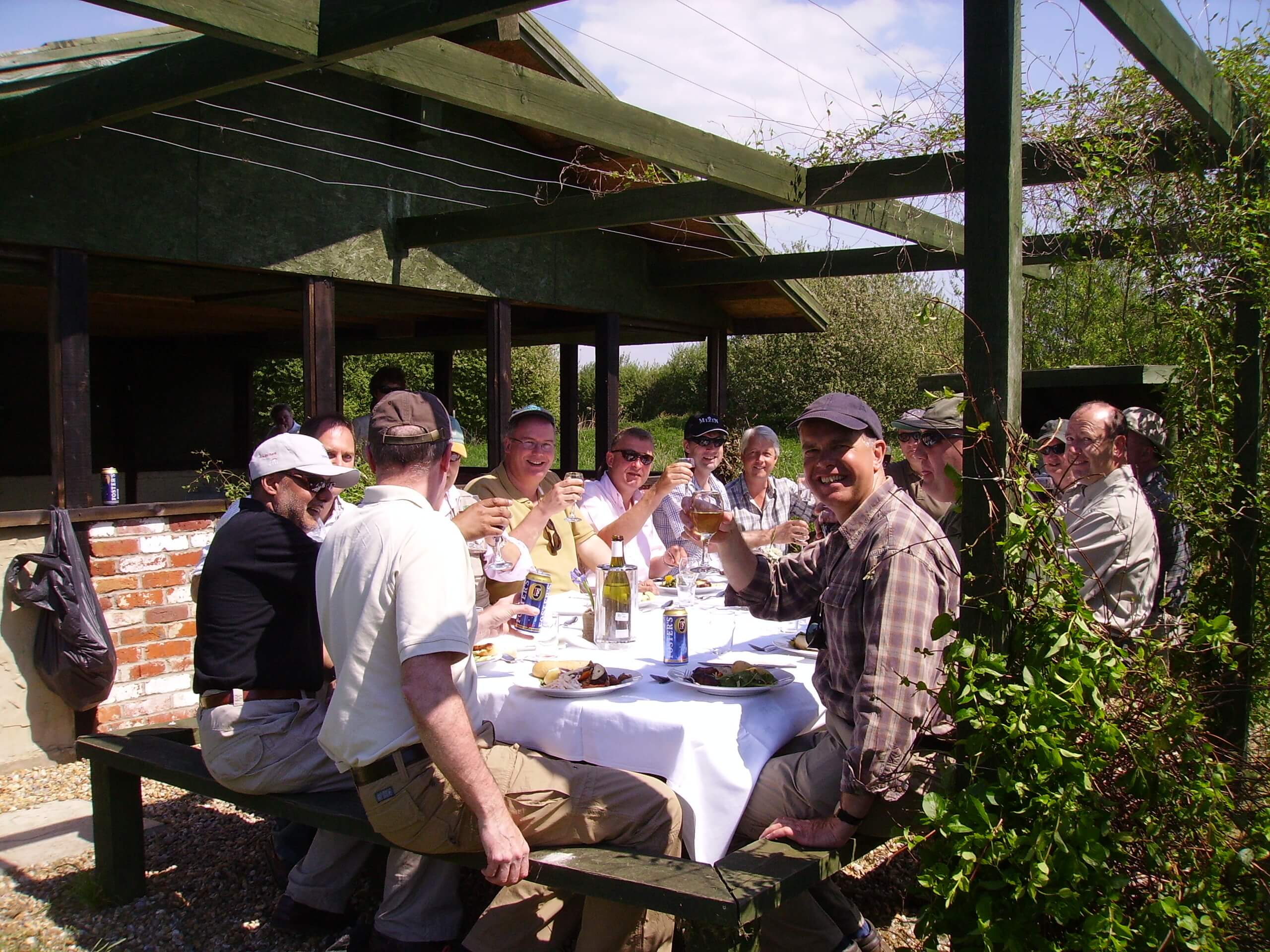 people eating lunch at table